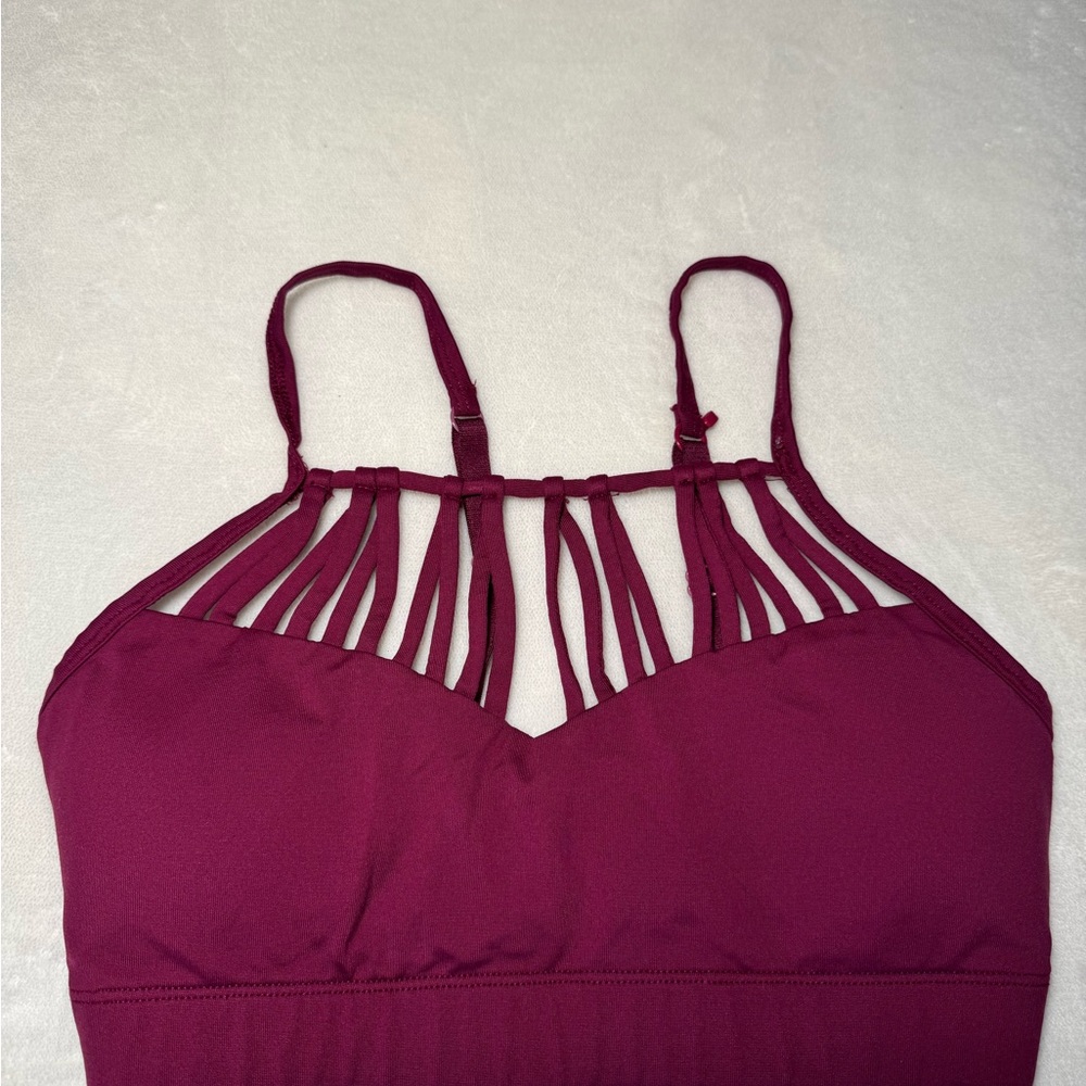 Strappy Burgundy sports bra